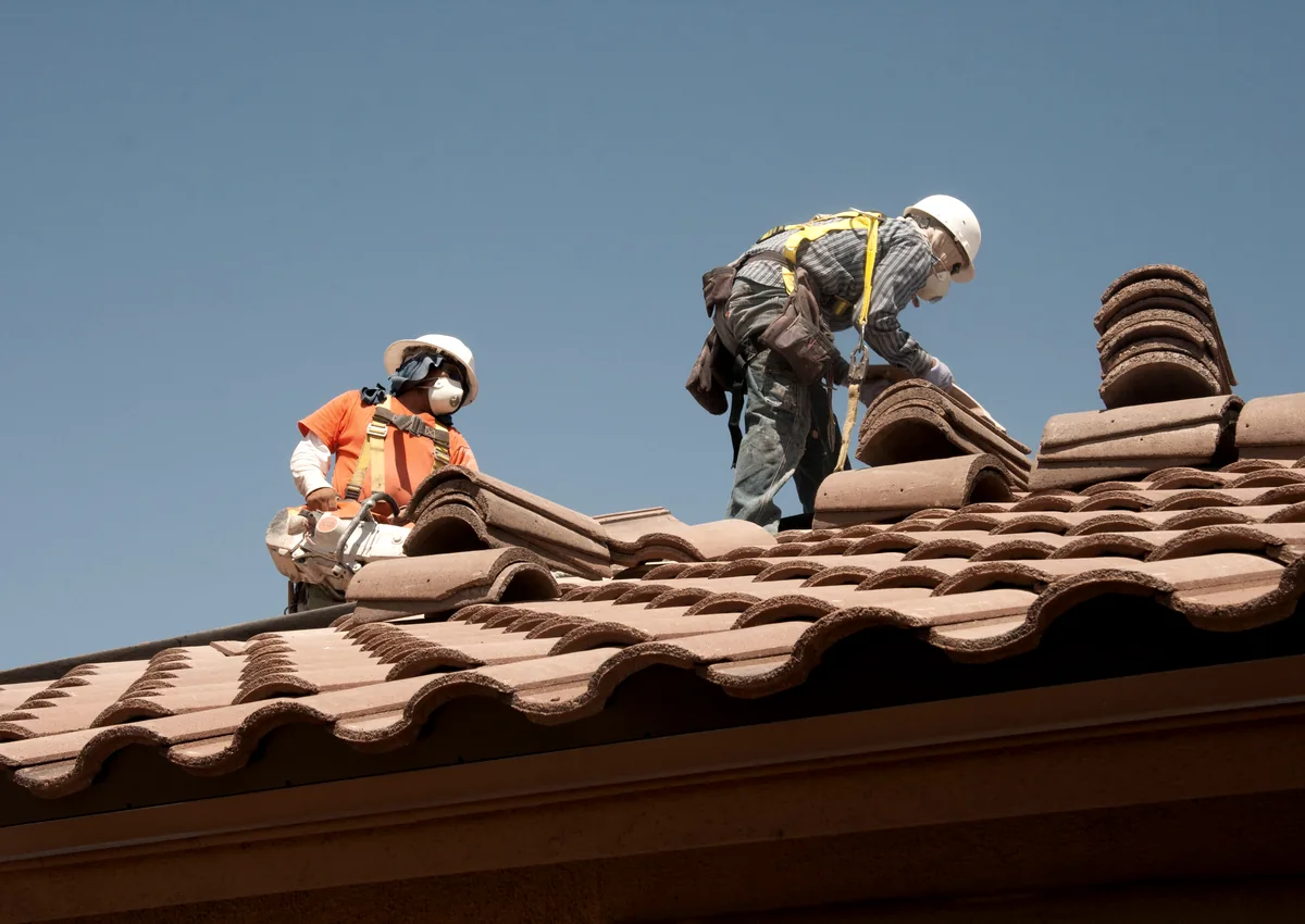 Original abstract project illustration for Roof and gutter renewal
